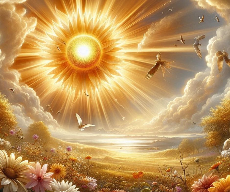 Soleil radieux qui active la joie de vivre